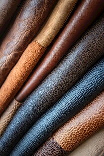 多样皮革纹理特写