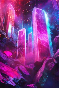 梦幻霓虹水晶奇幻景观