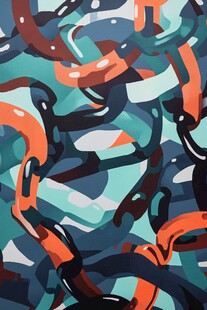 抽象链条图案艺术背景