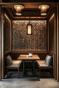 中式雅致茶室私密小空间