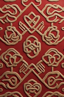 中式红底金色传统花纹图案