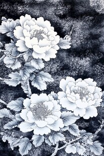 水墨牡丹图