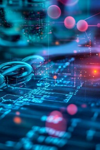 科技感十足的电路板微观景象