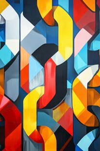 多彩几何形状抽象艺术图案