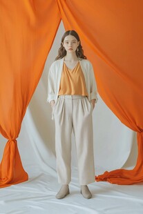 时尚穿搭模特展示简约风格