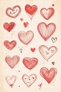 手绘爱心图案集合