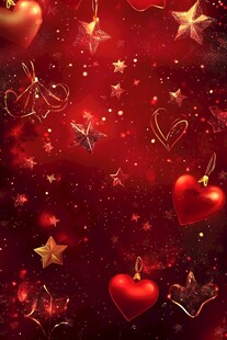 红色浪漫节日装饰背景图