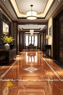 中式豪华走廊室内设计图