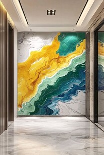 绚丽抽象艺术走廊墙面