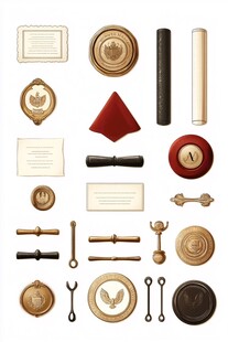 复古风印章及文书用具集合
