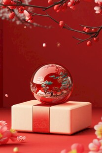 新年红韵礼盒与精致圆球