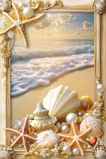 梦幻海滨贝壳装饰画