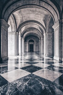 欧式拱形大理石走廊景观