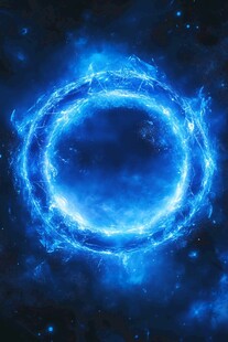 蓝色能量光环特效背景图