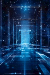 未来科技感的虚拟空间通道