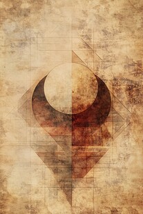 复古几何抽象艺术图案