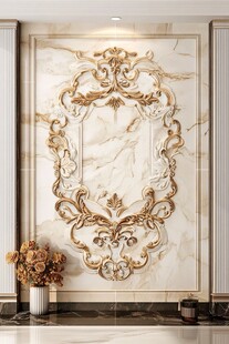 奢华大理石雕花背景墙