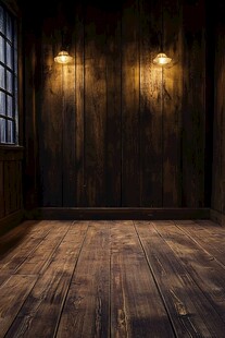 复古木质房间内的暖光角落