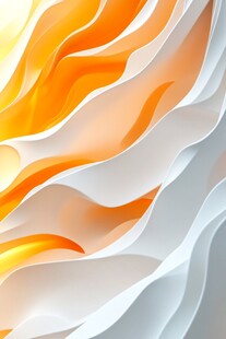 流动橙白渐变立体波浪背景