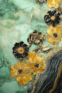 绿底繁花装饰艺术纹理