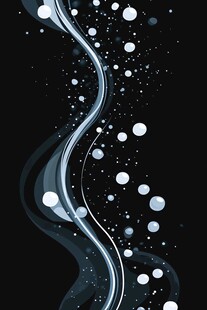 梦幻蓝白曲线粒子背景图