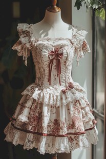 甜美复古风洛丽塔连衣裙