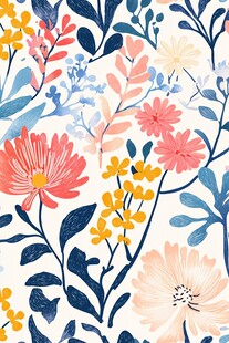 清新花卉图案背景图