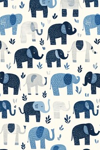 可爱大象图案的无缝背景