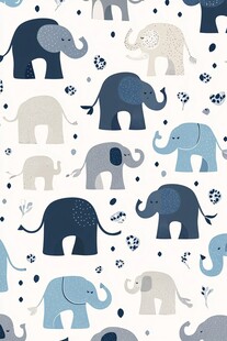 可爱大象图案背景设计