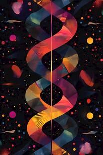 绚丽DNA双螺旋艺术图案