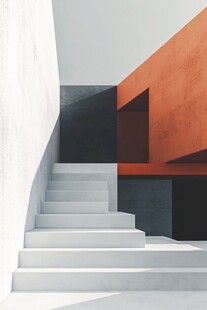 现代简约风室内白色楼梯