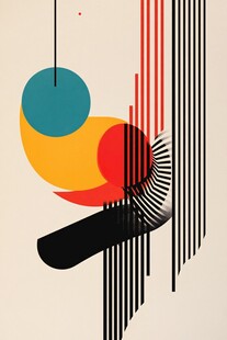 抽象几何线条艺术画作