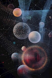 梦幻宇宙星球抽象艺术图景