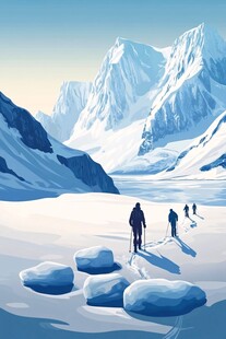 雪山徒步者的壮丽旅程