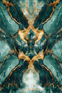绿金交织大理石纹理图案