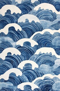 蓝白海浪纹理图案