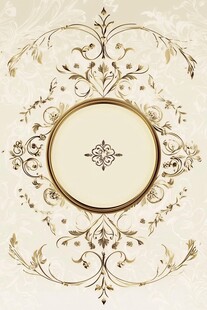 复古金色花纹圆形装饰图案