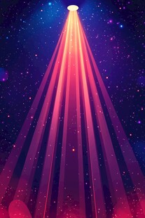 梦幻星空下的神秘光束