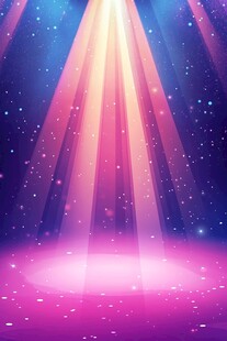 梦幻舞台聚光灯星空背景