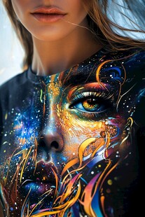 梦幻人脸印花时尚T恤