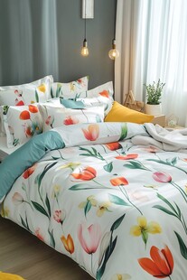 清新花卉风床上用品套装