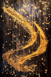 金色动感线条艺术特效图