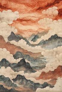 云海环绕的壮丽山峦