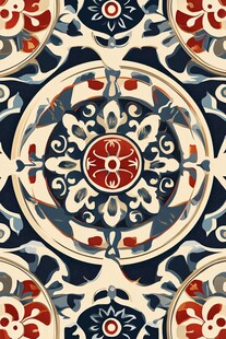 复古风几何花卉图案纹样