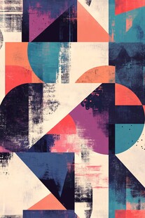 几何抽象多彩艺术图案