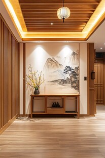 中式玄关 雅致山水装饰空间