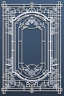 中式雕花镂空窗棂图案