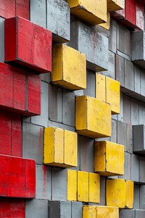 彩色方块墙面艺术造型