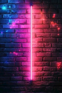 霓虹砖墙 绚丽光影艺术