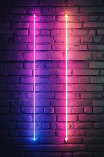 砖墙霓虹 绚丽光的视觉盛宴